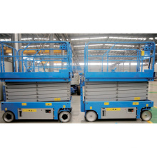 Self-propelled scissor fork lift aloft working platform